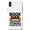 Reading Father Bookworm Dad Literature L Custodia per iPhone X/XS Libro papà perso in storie trovate nel lettore di vita