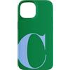 Retro Large Initials - Accessories by B. Custodia per iPhone 15 Personalized Initial Letter C Blue Minimalist Monogram Name