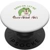 Overthinking Frog Boba Bubble Tea Humor Divertente design a forma di rana per i fan di Boba e dell'ansia PopSockets PopGrip Adesivo