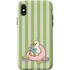 Animal Print Cute And Fun Custodia per iPhone X/XS Carino Uccello Kawaii Anatra Bookish Goose Green Fun Tea Matcha