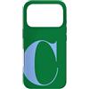 Retro Large Initials - Accessories by B. Custodia per iPhone 17 Pro Personalized Initial Letter C Blue Minimalist Monogram Name