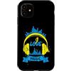 Retro Music Design Custodia per iPhone 11 Love Music Cuffie Retro Sound Wave Graphic