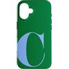 Retro Large Initials - Accessories by B. Custodia per iPhone 16 Personalized Initial Letter C Blue Minimalist Monogram Name