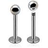 dormouse selection Labret in Acciaio Inox 316L con Pallina