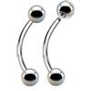dormouse selection Banana Ombelico in Acciaio Inox 316L con Palline
