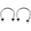 dormouse selection Circular Barbell in Acciaio Inox 316L con Palline