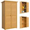 Outsunny Casetta da Giardino in Legno con Tetto Impermeabile, Armadio da Esterno Porta Attrezzi da Giardino con 3 Mensole, 87x46.5x160cm