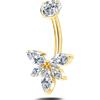 NovaNavel Piercing ombelico loto bianco in oro