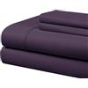 Cathay Home 90 gsm Solid Sheet Set, California King, Nero, Eggplant, Queen