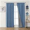 Joydeco Tende oscuranti al 100% in lino con nastro arricciato, set da 2 pezzi, altezza 229 x 132 cm, protezione dal freddo, opache, protezione acustica, ideali per il soggiorno