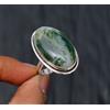 Fatto a mano Anello gioiello in argento sterling 925 con pietra preziosa agata muschio mis...