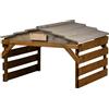 dobar Robot tosaerba garage in legno con tetto rimovibile - rifugio robot tosaerba con targhetta personalizzabile - 78,5 x 74 x 52,5 cm - Grigio/Marrone