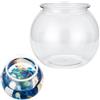 Getdoublerich Acquario per pesci, 1 serbatoio rotondo ultra trasparente, design resistente agli urti per salotti e camere da letto, ingombro compatto con ampia vista (extra large)