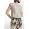 Deha Blusa Senza Maniche Tessuto Voile Davanti Beige Donna