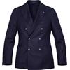 Tagliatore Giacca Uomo doppiopetto in lana stretch, Blu Navy