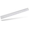 D.RECT Righello in Alluminio | Lunghezza del Righello 30 cm | Scala in Centimetri e Pollici | Per Scuola, Ufficio, Casa | Argento