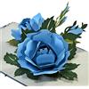 CUT POPUP.COM CUTPOPUP Rose Blu - Biglietto Auguri Compleanno, Biglietto festa della Mamma, Biglietto Compleanno, Biglietto Pop Up (Blue Roses) IT