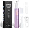 URAQT Rasoio per orecchie e naso 2 in 1, ricaricabile USB, tagliacapelli professionale indolore, lame impermeabili a doppio bordo, viola