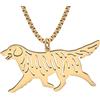 DUOWEI Cute Cane Collana Ciondolo 18k Oro In Acciaio Inox Moda Gioielli Regalo Per Le Donna Ragazza Cane Madre (Golden Retriever Oro)