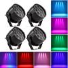 Comtex COMETX LED Luci Discoteca Luce di Scena RGBW Lights 12pcs LED 12W Sound-attivato Auto Disco Light per DJ Party Wedding Club Pub KTV（4pcs）