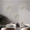 ZEXUIRU Set di 3 decorazioni da parete in metallo dorato con strass, decorazione per la casa, stella, sole, da appendere alla parete