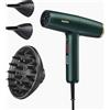 Babyliss Asciugacapelli Phon Capelli Potenza 1700 Watt Beccuccio e Diffusore colore Verde - D6555DE Air Power Pro