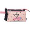 Enso Friends Together Astuccio triplo rosa 22 x 12 x 5 cm poliestere, Rosa, Astuccio triplo