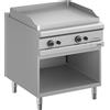 DEXION Fry top professionale a gas con piastra liscia in acciaio - Potenza kW 8 x 2 - Cm 80 x 90 x 85 h
