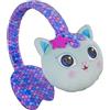 DREAMWORKS GABBY'S DOLLHOUSE Gabby's - Cuffie Bluetooth per casa delle bambole con portata di 10 metri, controllo del volume, morbidi cuscinetti auricolari in peluche con archetto regolabile, pulsanti Play/Pausa/Volume/Skip e 200