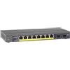 Netgear GS110TP-200EUS ProSAFE Switch Smart Managed Pro, 8 Porte Gigabit PoE+, 53 W, 2SFP, Blu/Argento, 46 W