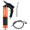 VEVOR Pistola per Grasso Pneumatica 6000 PSI ad Alta Pressione, Kit Pistola per Grasso con Impugnatura Capacità di 0,4 L con Tubi, 2 Ugelli Piatti per Uso Automobilistico Nautico