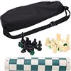 CAGUYLONA Set di scacchi portatili in PVC, gioco di scacchi da viaggio pieghevole, scacchiera leggera per interni ed esterni con custodia, scacchiera in PVC per bambini Adulti Viaggi in