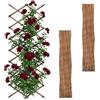 Relaxdays Griglia Estensibile 3 pz 310x90 cm, Legno, Montaggio a Parete, per Piante rampicanti, Finitura bruciata
