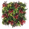 WELL HOME MOBILIARIO & DECORACIÓN Giardino Verticale Artificiale, Pannello Seto 100x100cm, Per Decorazione Interni ed Esterni Nei Colori Rosso e Verde per Decorazione Naturale