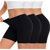 UMIPUBO Pantaloncini Sottogonna Mutande Boxer Donna Shorts Estivi Antisfregamento Culotte Leggins Corti Morbido Intimo Vita Elasticizzati Pantaloncino con Cotone Cavallo Pacco da 3 (Nero, XXL)