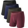 Separatec Boxer da uomo, traspiranti, morbidi, anti sfregamento, confezione da 4, Nuovo!-separatec Pouch - Blu scuro/Verde oliva/Nero/Rosso foglia d'acero - Confezione da 4, X-Large