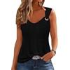 TANMESSO Canotte da donna casual con spalline sottili 2024 T-shirt senza maniche in pizzo alla moda vestibilità ampia, Nero , XL