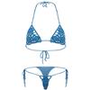 OLEETS Set Bikini all'Uncinetto per Donna - Costume da Bagno Sexy in Due Pezzi Floreale Fatto A Mano in Maglia Lingerie Moda Vita Bassa Cinturino per Spaghetti Costume da Bagno,Verde,M