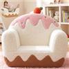 OUOZZZ Poltrona/divanetto bambini 3-6 anni, poltrona poltroncina in sherpa morbido, mini divano per angolo lettura e relax in cameretta, bianco alla vaniglia