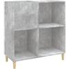 vidaXL Mobile Porta Dischi Grigio Cemento 84,5x38x89 Legno Multistrato