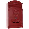 Rottner cassetta postale Ashford Rossa, in lamiera d'acciaio, con design retrò, 2 finestrelle di ispezione, targhetta portanome e serratura a cilindro di colore rosso.