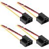 YINETTECH 4 connettori di cablaggio per fari di ricambio compatibili con lampadine H4 HB472 472 a 3 pin per lampada di riparazione del faro