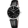 Festina SWISS MADE Orologio Uomo Analogico Pelle Nera - Quarzo - Vetro Zaffiro Resistente - Impermeabile 5 ATM Elegante - F20012/4 Classic Leather