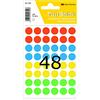 TopStick Etichette adesive rotonde, 240 etichette Ø 13 mm, 48 etichette per foglio, punti di marcatura vuoti, adesivi a cerchio colorati per calendario e codifica a colori