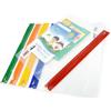 Rapesco 1503 Buste con Chiusura a Zip in Metallo, A4+, Trasparente con Zip Colorate, Confezione da 5