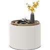 HOMCOM Pouf in lino con spazio di archiviazione, coperchio ribaltabile, 56 cm x 56 cm x 42 cm, Crema + Naturale