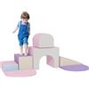 HOMCOM 7PCS Modulo motricità bambino percorso motricità bambino in schiuma EPE per bambini in età prescolare, multicolore