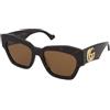 Gucci GG1422S 003 | Occhiali da Sole Graduati o Non Graduati | Prova Online | Plastica | Quadrati | Marrone, Havana | Adrialenti