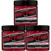 Manic Panic Cleo Rose Crème classique, vegan, sans cruauté, colorazione semi-permanente rouge, 3 x 118 ml