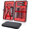 URAQT Set Manicure, 18 Pcs Kit Pedicure e Manicure in Acciaio Inossidabile, Tagliaunghie Professionale per Mani e Pedi con Box PU